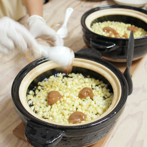 New Donabe Recipe: Umeboshi Corn & Hijiki Rice