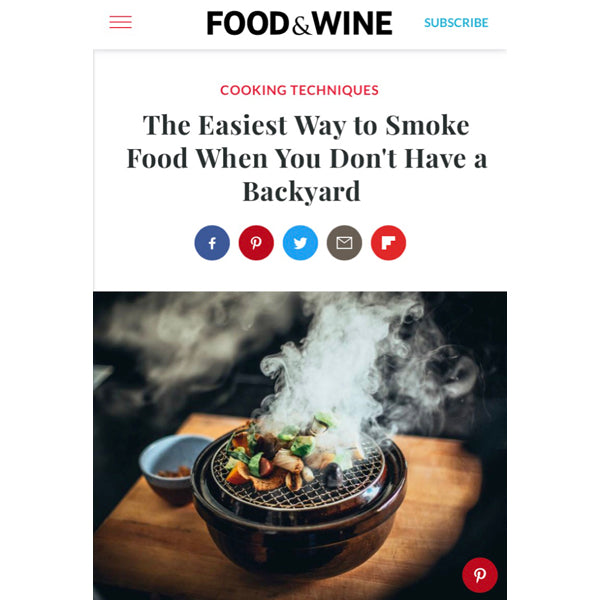 Article about Our Donabe Smoker, Ibushi Gin in Food & Wine TOIRO