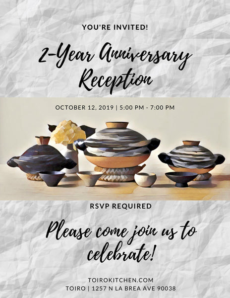 You're Invited: TOIRO 2-Year Anniversary Reception on October 12 (Sat)!