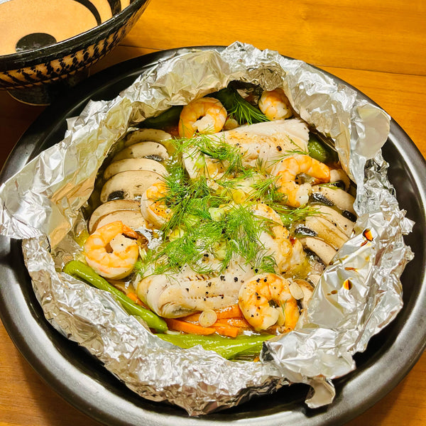 Recipes: Baked Foil-Wrapped Seafood & Shrimp Pork Shumai