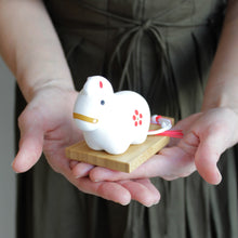 Japanese New Year Horse Doll with Hagoita Plate