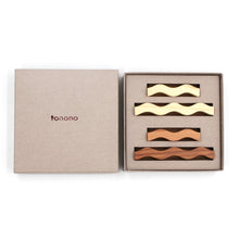 Cedar and Hinoki Cypress Wave Chopsticks + Cutlery Rest Pair Set (4-piece)