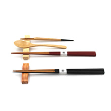Cedar and Hinoki Cypress Wave Chopsticks + Cutlery Rest Pair Set (4-piece)