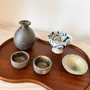 Kurokaki Tokkuri Sake Server and Cup Set