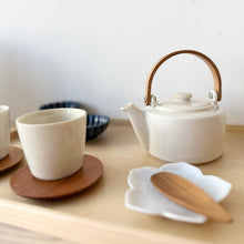 SYO Wooden Handle Dobin Teapot Set (Silk White)