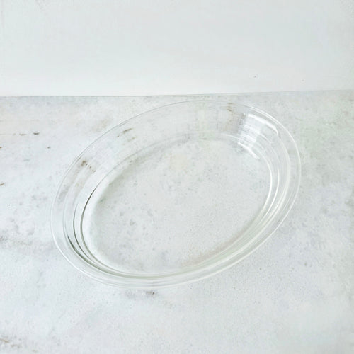 Stackable Heat-Resistant Glass Oval Dish