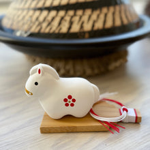 Japanese New Year Horse Doll with Hagoita Plate