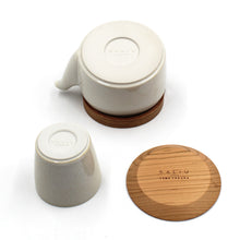 SYO Wooden Handle Dobin Teapot Set (Silk White)