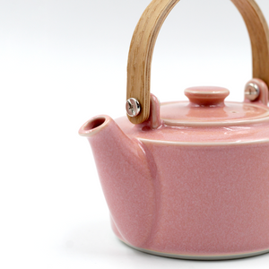 Sho Wooden Handle Dobin Teapot Set (Peach Pink)