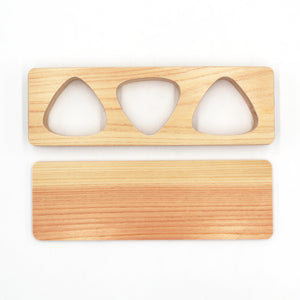 Hinoki Wood Mold for Onigiri with Plate (3 holes)
